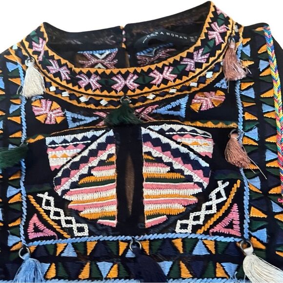 Zara NWOT Embroidered Halter Flowy Tank - Picture 7 of 12